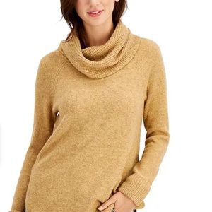 Style&co Plus Size Waffle-Knit Cowlneck Sweater, Grey Combo size OX Grey.